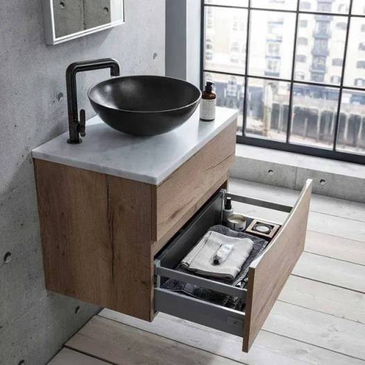 Crosswater Glide Ii 2 Drawer Basin Unit 700 Windsor Oak detail view - Image 4