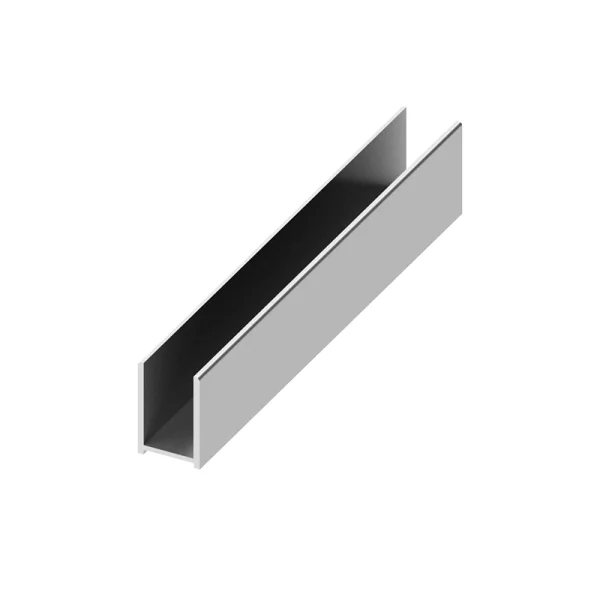 Abacus X Series Surface Channel for 10mm Glass 2400mm Polished Aluminium
