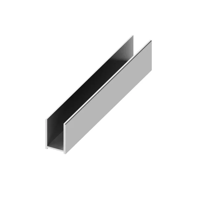 Abacus X Series Surface Channel for 10mm Glass 2400mm Polished Aluminium product image - Image 1