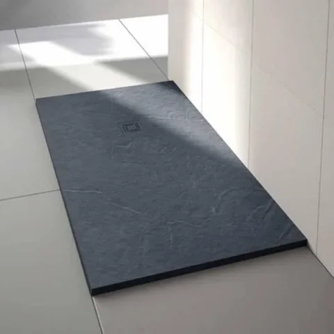 Merlyn Truestone Rectangle Tray Graphite Slate Black 1500 X 900mm detail view - Image 4