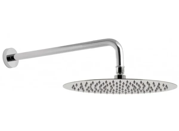 Vado Aquablade 200mm X 300mm (8" X 12") Oval Easy Clean Slimline Shower Head With Arm Chrome detail view - Image 2