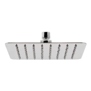Vado Aquablade Single Function Easy Clean Slim Line Square Shower Head, 200mm (8") Chrome