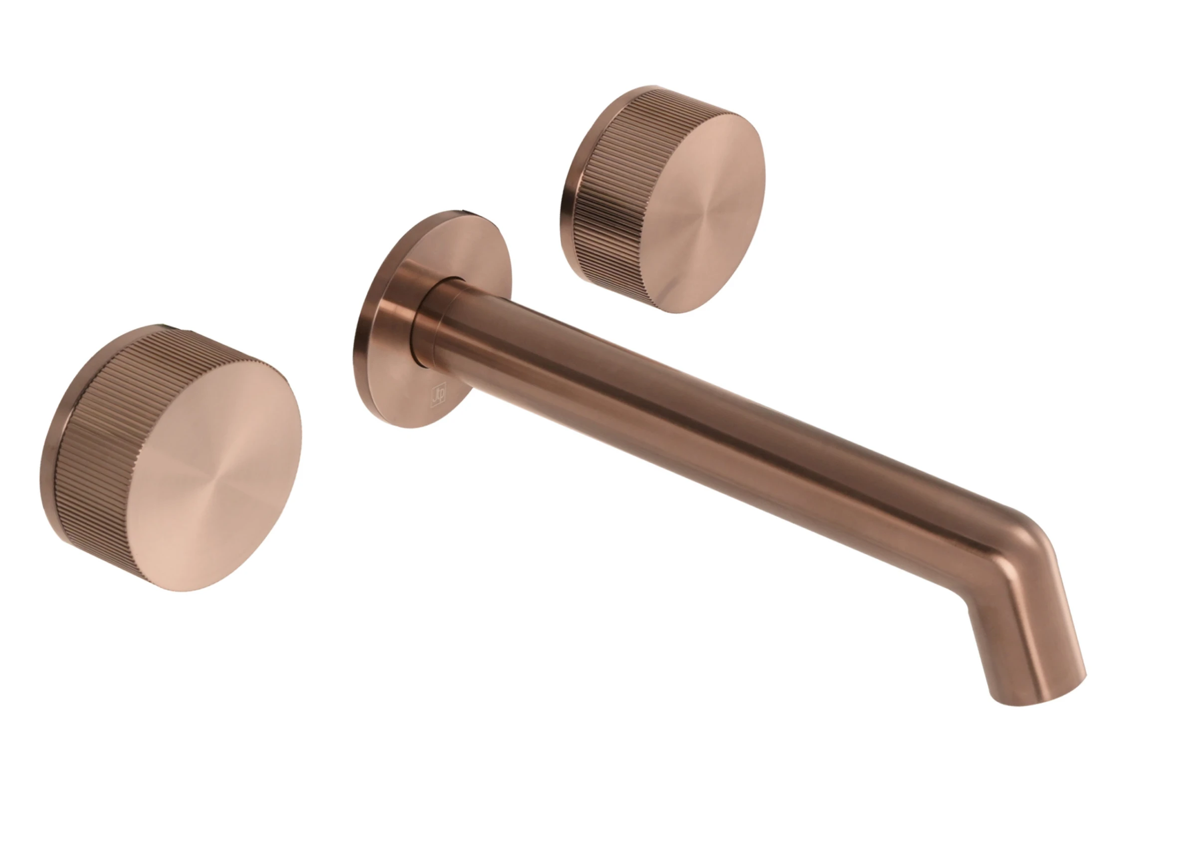 Just Taps Evo 3 Hole Wall Mounted Basin Mixer Tap Brushed Bronze 200mm Spout