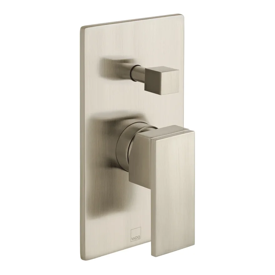 Vado Individual Notion 2 Outlet Concealed Single Lever Manual Valve With Diverter Brushed Nickel product image - Image 1