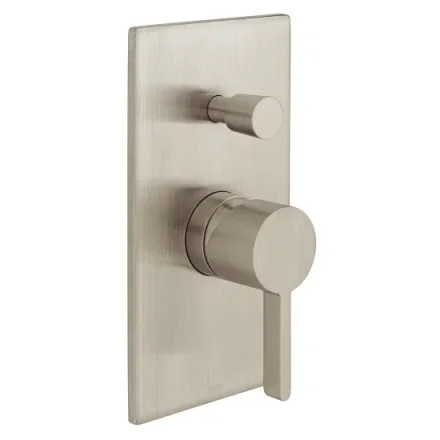 Vado Individual Edit 2 Outlet Concealed Single Lever Manual Valve With Diverter Brushed Nickel