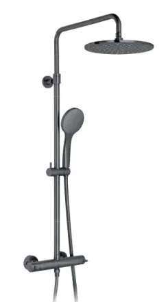 Vado Individual Nebula Adjustable Thermostatic Round Shower Column Brushed Black