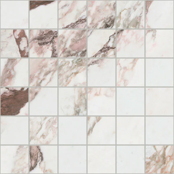 European Tiles Charmo Calacatta Pink Mosaic 30 X 30cm Polished Wall Tile