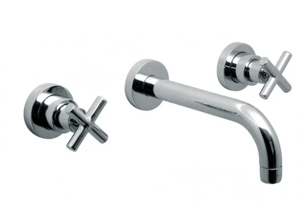 Vado Elements 3 Hole Bath Filler With 200mm Spout Wall Mounted Chrome detail view - Image 2