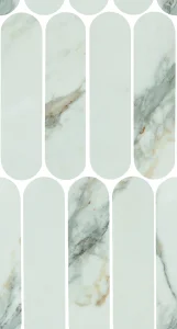 European Tiles Charmo Calacatta Pink Oval Mosaic 19.5 X 37cm Polished Wall Tile (sold Per Piece)
