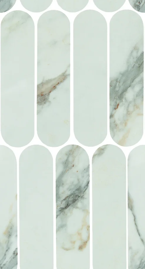 European Tiles Charmo Calacatta Pink Oval Mosaic 19.5 X 37cm Polished Wall Tile (sold Per Piece) product image - Image 1