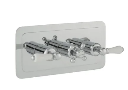 Just Taps Grosvenor Lever Thermostatic 3 Outlet Valve Horizontal Chrome product image - Image 1