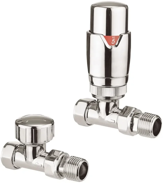 Crosswater Pier Straight Trv Rad Valve Chrome product image - Image 1