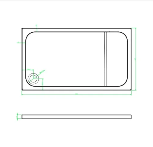 Crosswater Rectangular Shower Tray 800x1400 45mm detail view - Image 4