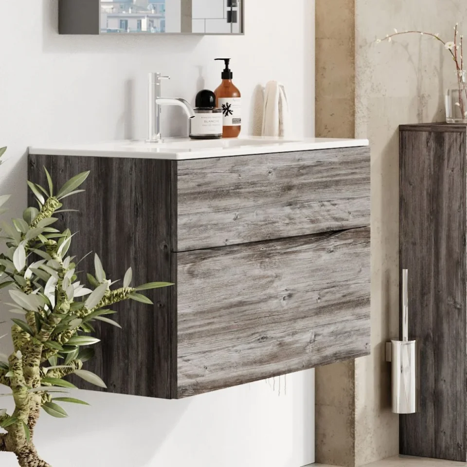 Crosswater Glide Ii 2 Drawer Basin Unit 700 Steelwood detail view - Image 2