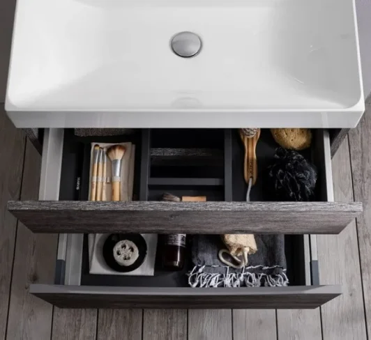 Crosswater Glide Ii 2 Drawer Basin Unit 700 Steelwood detail view - Image 4