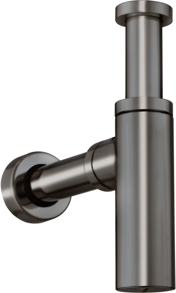 Crosswater Union Bottle Trap 400mm Long Brushed Black Chrome product image - Image 1