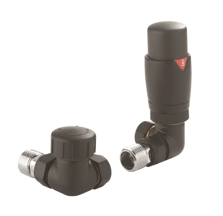Crosswater Corner Trv Rad Valve Matt Black Pair product image - Image 1