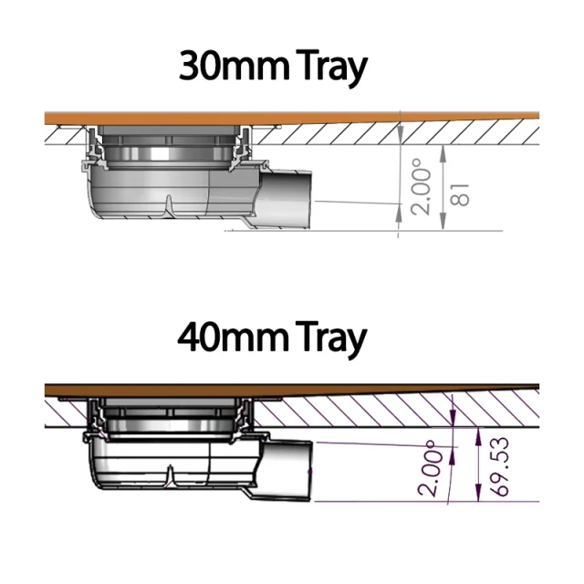 London Showers Em Horizontal Tileable Shower technical drawing - Image 2