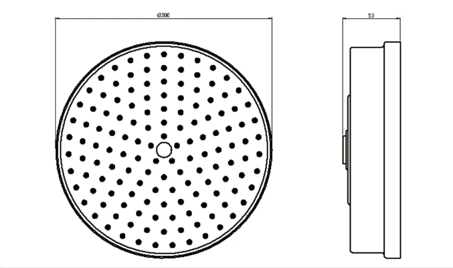 Crosswater Mpro Industrial 8" Easy Clean Shower Head Chrome technical drawing - Image 3