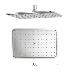 Crosswater Essence Fixed Head 320 X 210mm Chrome