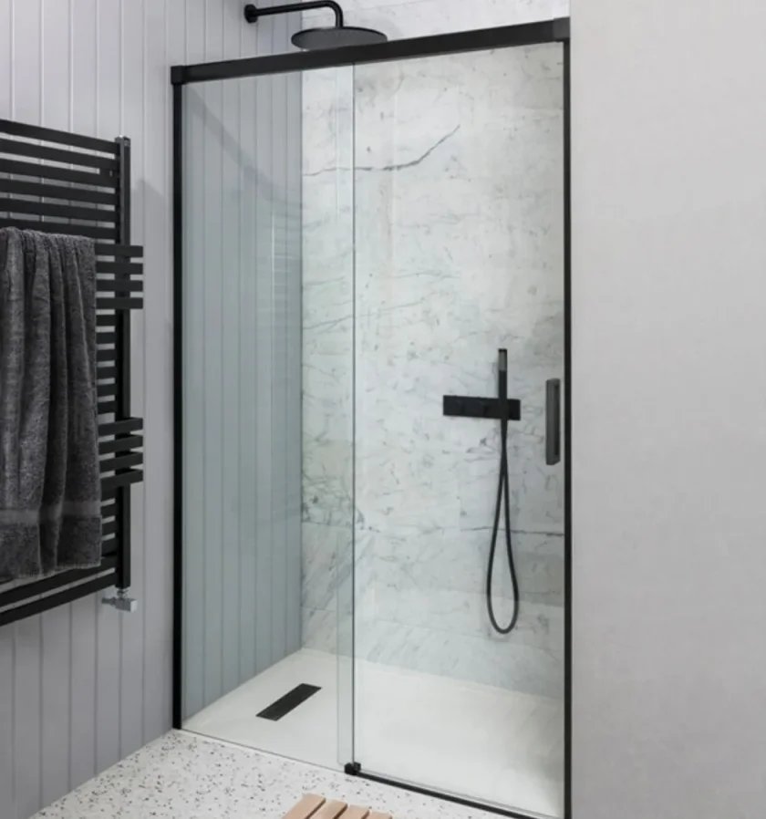 Crosswater Design Slider Closing Profile Matt Black detail view - Image 2