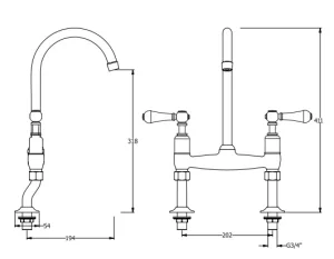Crosswater Belgravia Kitchen Mixer Deck Mounted Chrome