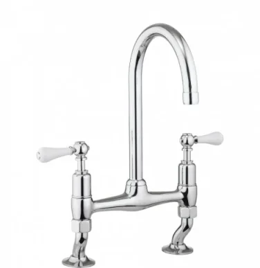 Crosswater Belgravia Kitchen Mixer Deck Mounted Chrome White Lever product image - Image 2