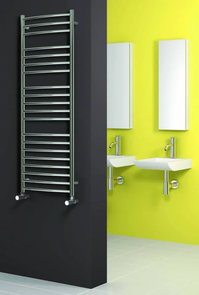 Reina Eos 500 X 1200 Curved Stainless Steel Towel Rail detail view - Image 2