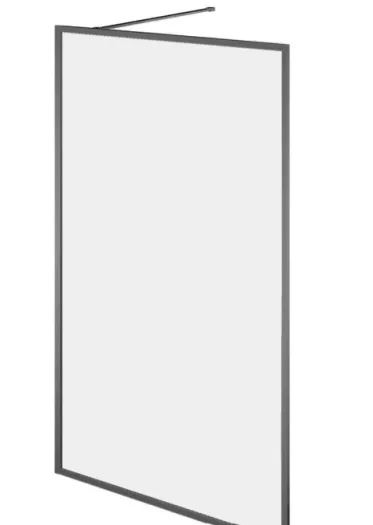 Cubico Amore Single Frame Shower Screen Gun Metal Grey (clear Glass) 1180mm product image - Image 1