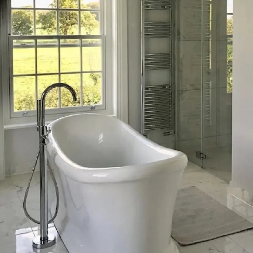 Crosswater Mpro Bath Shower Mixer Floor Standing Chrome detail view - Image 3