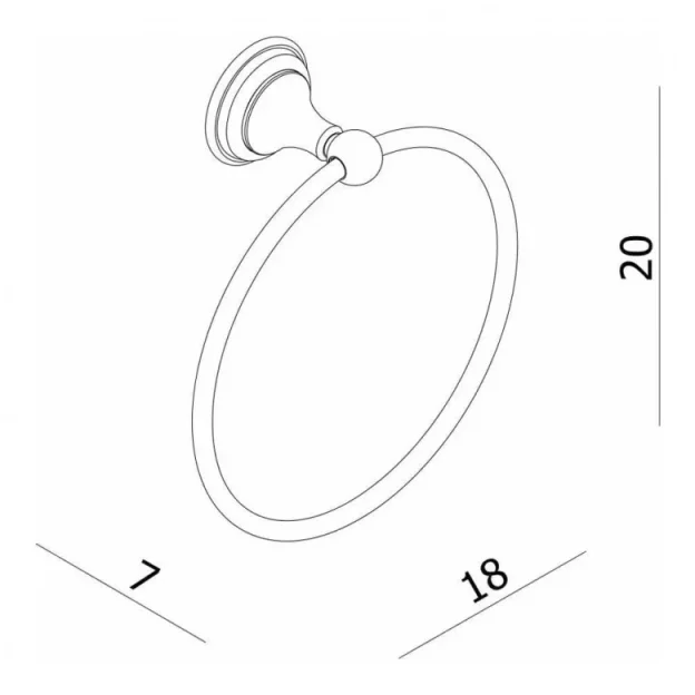 Crosswater Belgravia Towel Ring Chrome technical drawing - Image 3