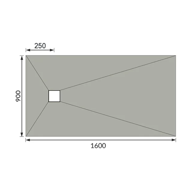 London Showers Em Lin 300 Level Access Tray 16x9 End detail view - Image 5