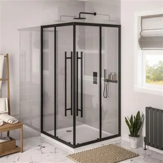 Eastbrook Vantage 2000 Easy Clean Corner Entry 900x900mm Matt Black