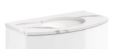 Crosswater Svelte 800mm Calcutta Effect Inset Basin with Overflow White product image - Image 1