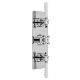 Booth & Co. 2 Outlet, 3 Handle Concealed Thermostatic Valve Chrome & White product image - Image 1