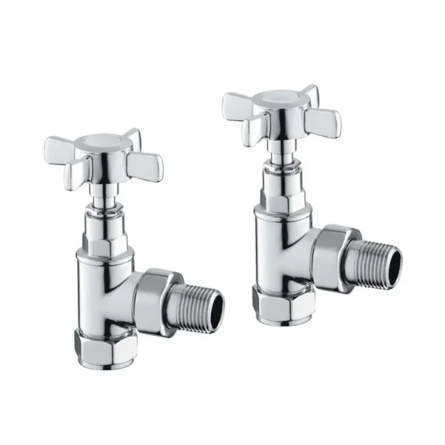 Reina Bronte Traditional Angled Towel Rail Valves product image - Image 1