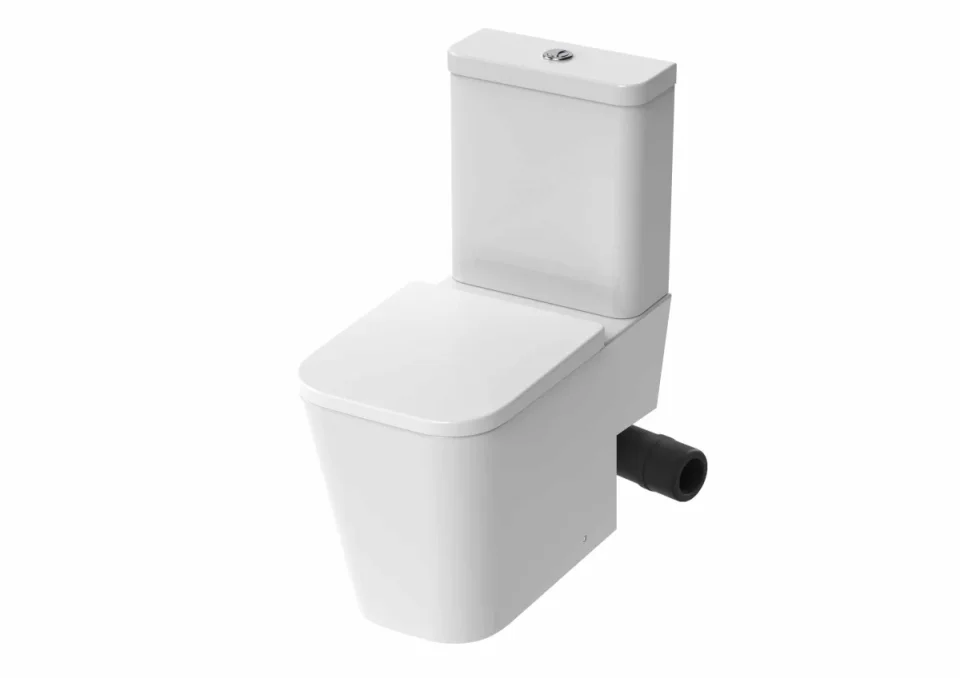 Saneux Matteo Close Coupled Right Hand Soil Exit Wc Pan - Rimless product image - Image 1