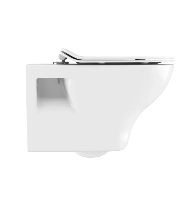 Crosswater Kai Soft Close Thin Toilet Seat White detail view - Image 3