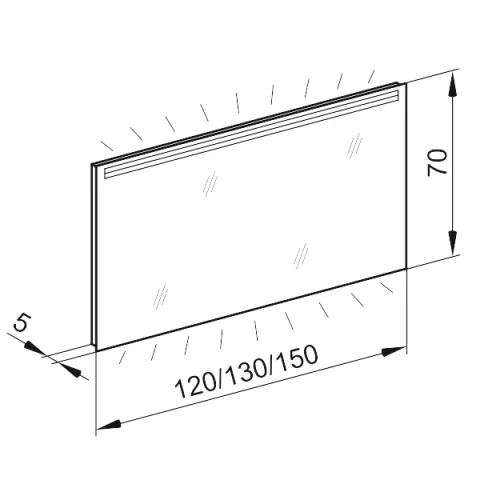 Schneider Illuminated Mirror Aranga Led Ara/sp 150/led, 4000k, White technical drawing - Image 2