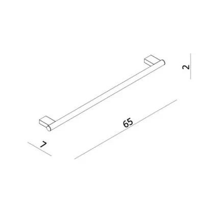 Crosswater MPRO Single Towel Rail 60cm Chrome detail view - Image 4