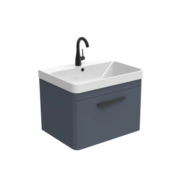 Saneux Hyde 60cm 1 Drawer Wall Mounted Unit - Matte Fiord