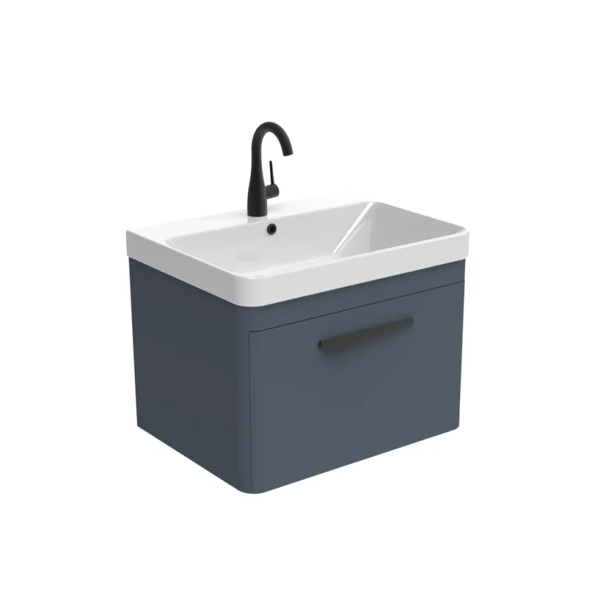 Saneux Hyde 60cm 1 Drawer Wall Mounted Unit - Matte Fiord product image - Image 1