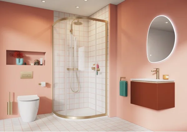 Crosswater 6mm Quadrant Single Door 800 Brushed Brass