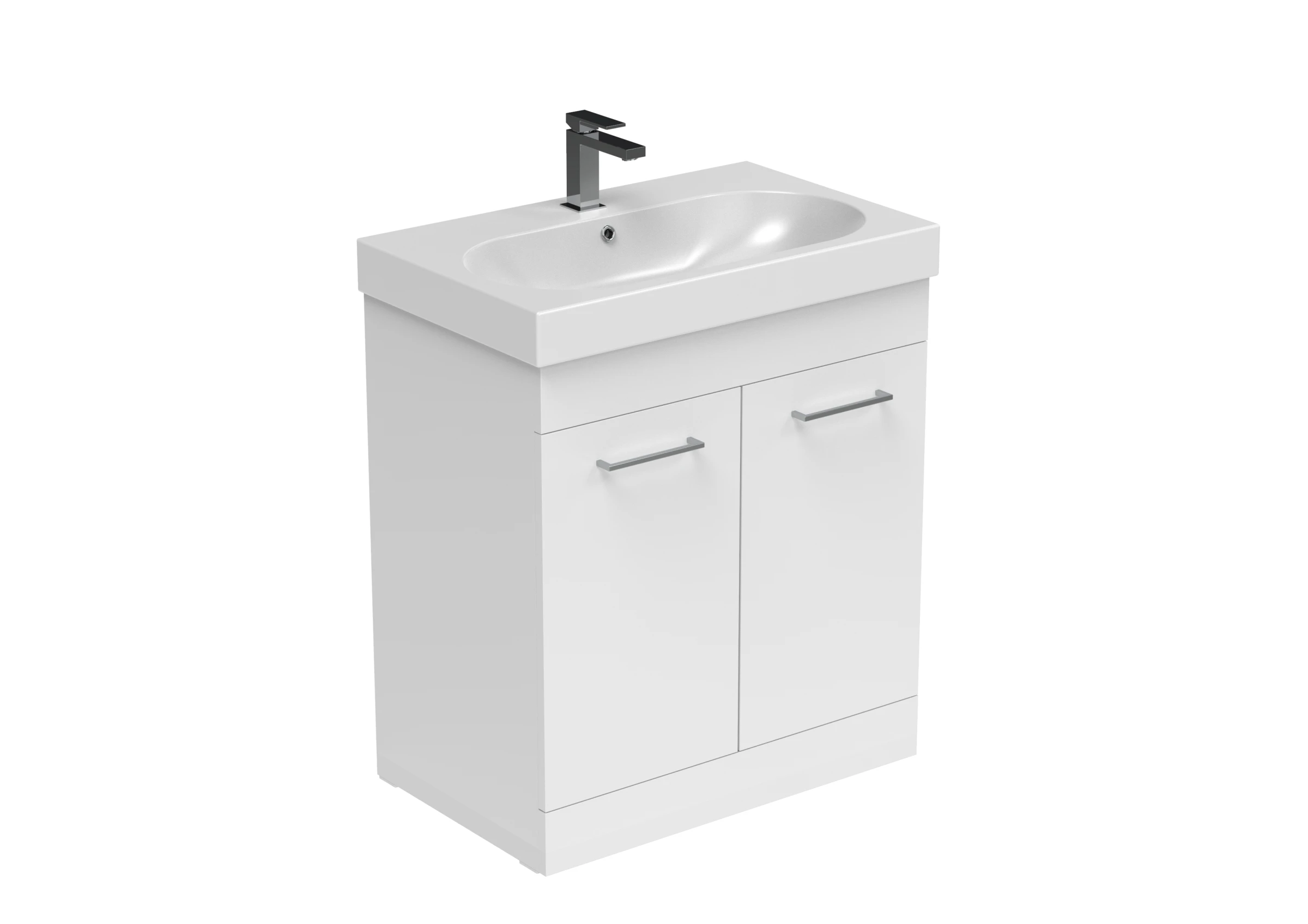 Saneux Austen 72cm 2 Door Floor Standing Unit - Gloss White