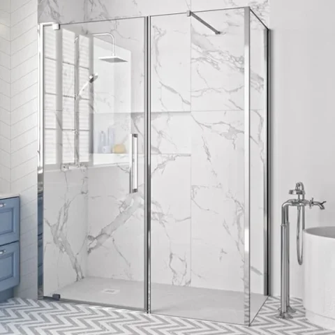 Merlyn 10 Series Pivot Door & Inline Panel 1200mm product image - Image 1