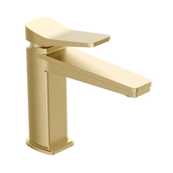 Just Taps Hix Single Lever Basin Mixer Brushed Brass