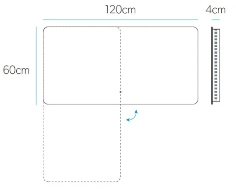Hib Ambience 120 Mirror H60 X W120 X D4cm technical drawing - Image 3