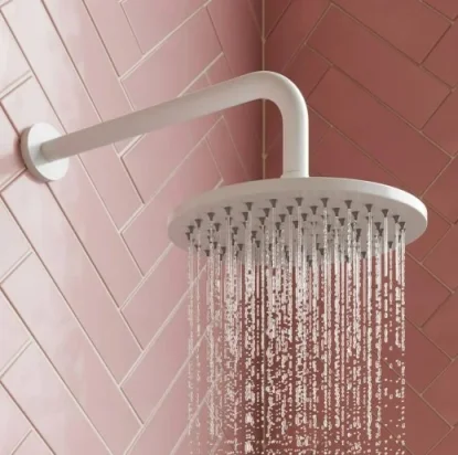 Crosswater MPRO 200mm Fixed Shower Head Matt White detail view - Image 3