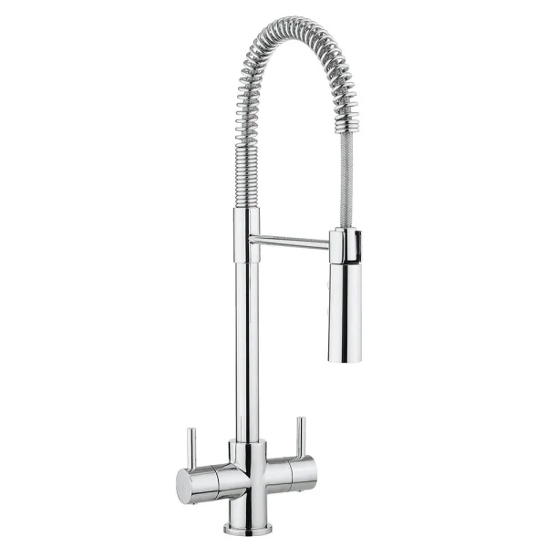 Crosswater Cook Dual Control Kitchen Mixer With Flexi Spray Chrome