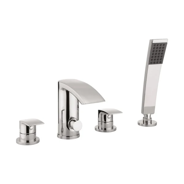 Crosswater Flow Bath Shower Mixer 4 Hole With Kit Chrome